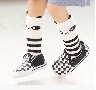 Fox Socks Calcetines de animales de bebé para niños, hasta la rodilla lindo bebé niña calcetines largos calentadores de piernas niño Kawaii largo bebé niños niña calcetín alto de rodilla: Gris oscuro / 1T to 2T