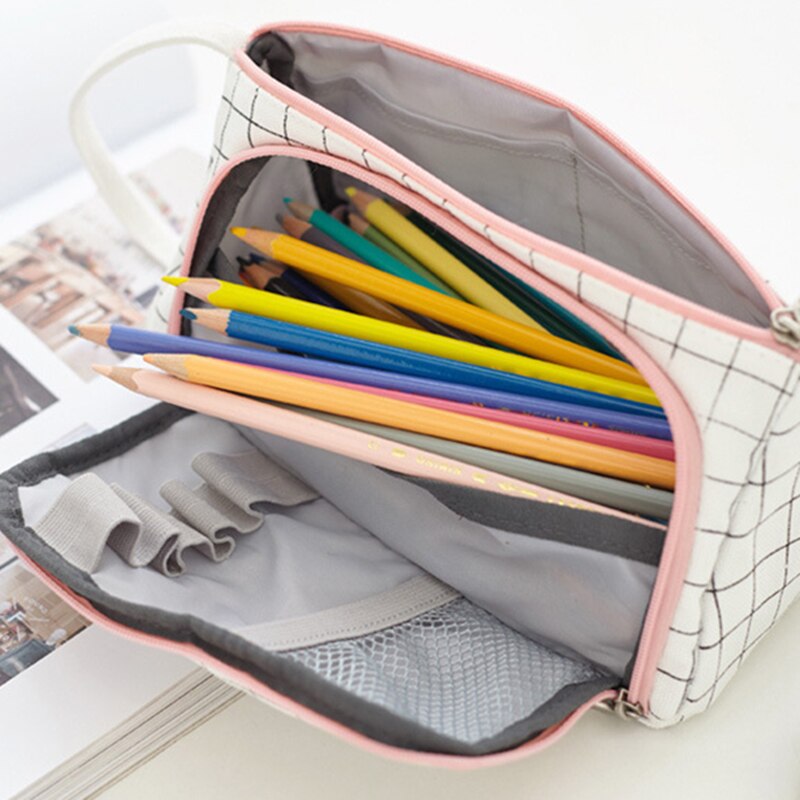 Pencil bag Cosmetic bag stationery Multifunction High capacity Storage Candy colors Cotton and Korean version Simple Storage