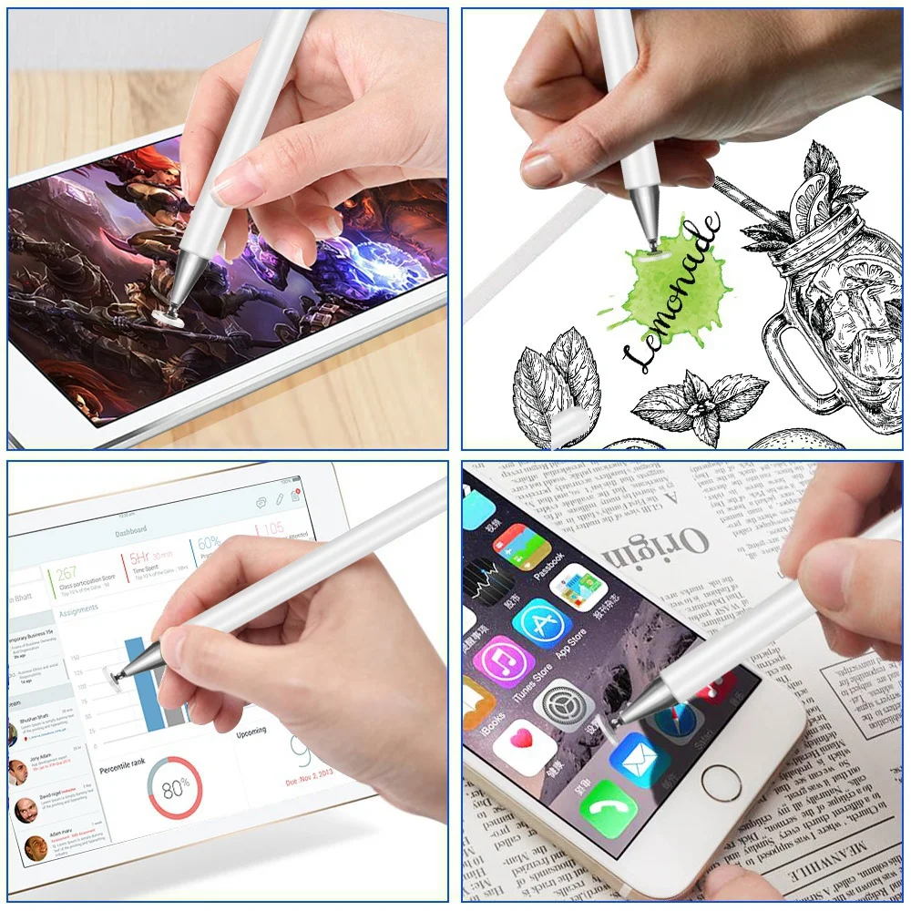 STONEGO iPad Pen Apple Pencil Stylus Bolígrafo capacitivo universal para todos los tabletas Teléfonos Dibujo Escritura Pantalla táctil pasiva
