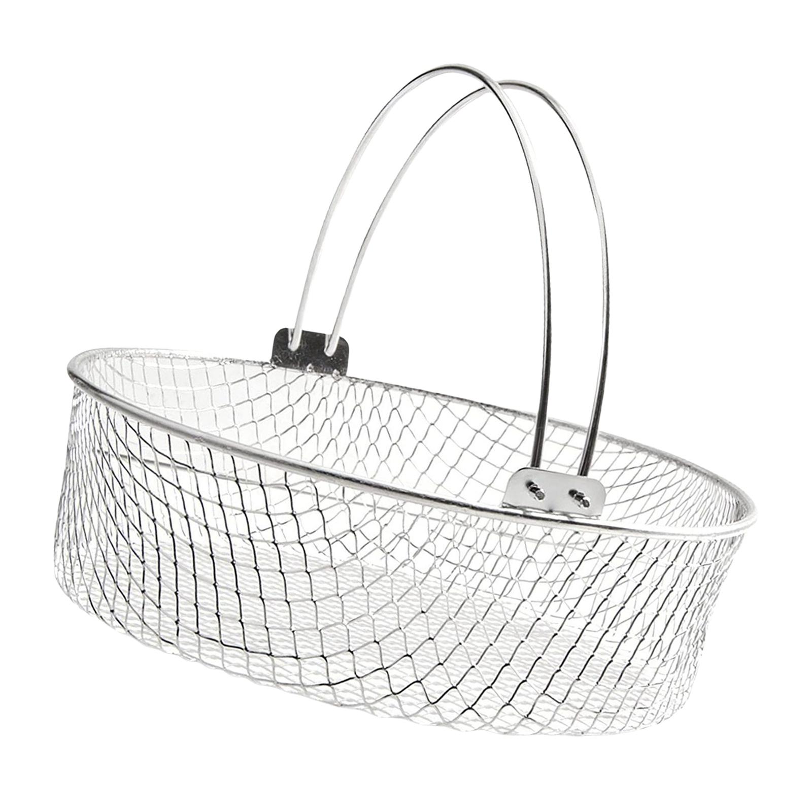 Air Fryer Basket W/ Handle Strainer Deep Fry Basket for Chicken Strips Cooking Grilled Chicken wings