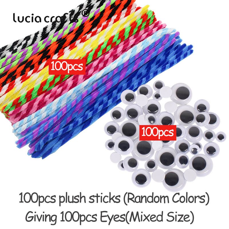 Pomponer / chenille wire / googly øjne diy håndlavede børn legetøj hjem fest indretning gratis  m0205: Stil 4