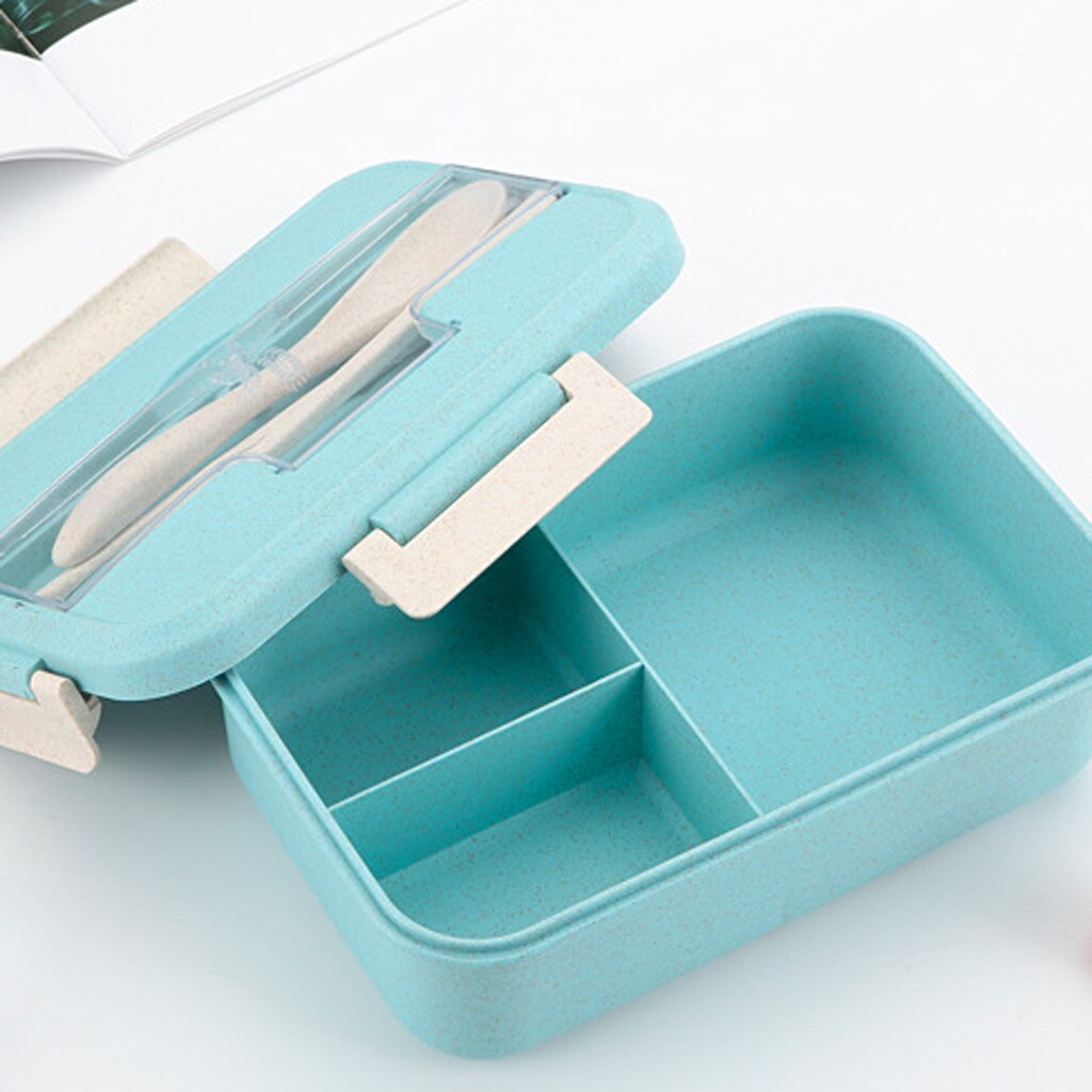 Picknick Bento Lunchbox Voor Kids School Plastic Magnetron Bento Box Met Compartiment Servies Lekvrije Voedsel Container Doos # T2P