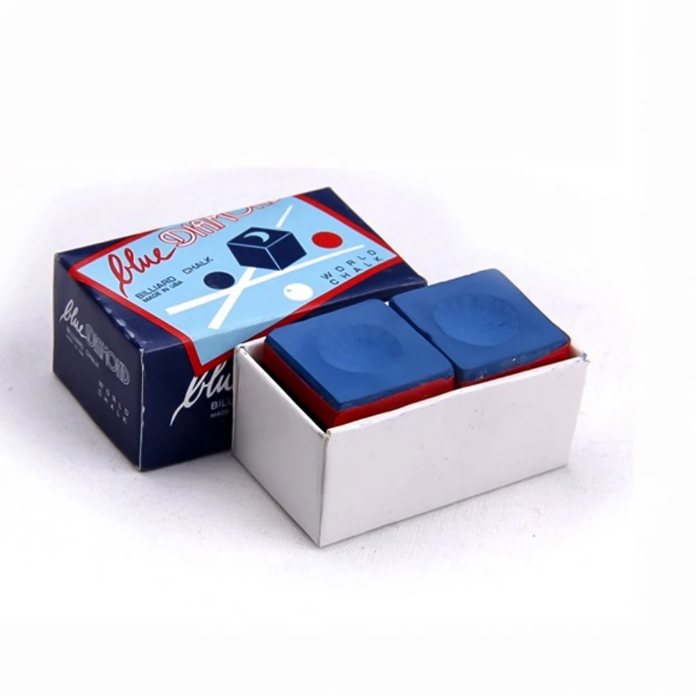 2Pcs Blue Diamond Blue Billiards Pool Snooker Cue Stick Chalks Billiard Accessories
