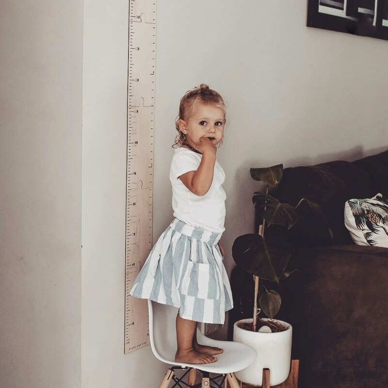 Rekwisieten houten wandhanger baby lengtemeter liniaal muursticker decoratieve kindergroeimeter voor slaapkamer huisdecoratie