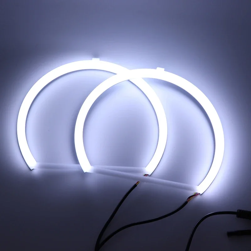 Super Heldere Ringen Katoen LED Angel Eyes Koplamp 60mm 70mm 80mm 90mm 100mm 110mm 120mm Auto Motor DRL Gloeilamp Lamp