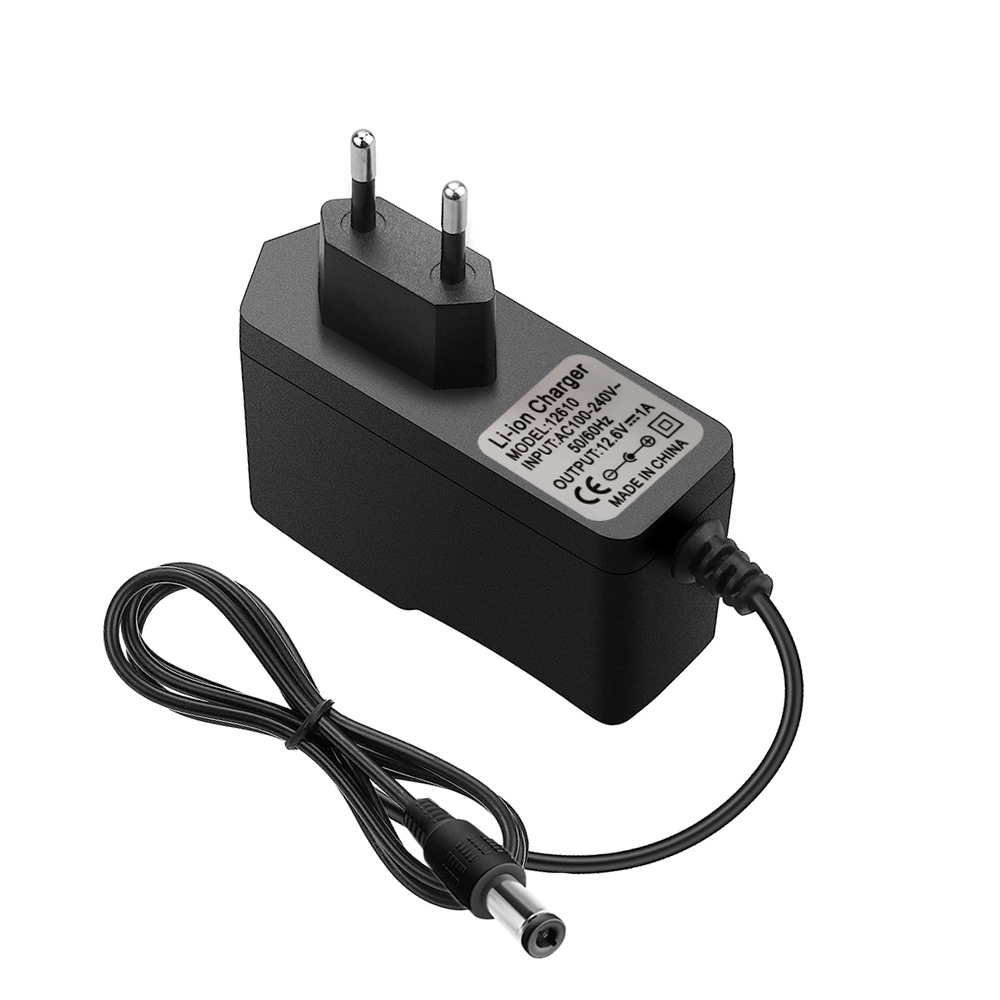 12.6 v 1a lader 18650 litiumbatterilader  dc 12.6v litiumionbatterilader strømforsyning lader 100-240v ac-omformer