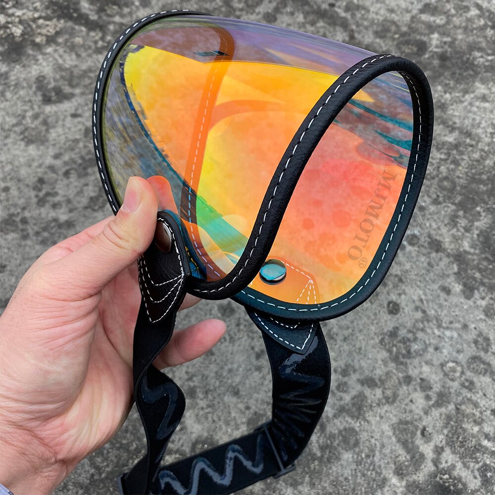 Motorcycle Bubble Shield Helmets Lens Sunglasses Accessories Fit For Retro SHOEI EX Zero MOTO3 RYMIC R980 Helmets Goggles