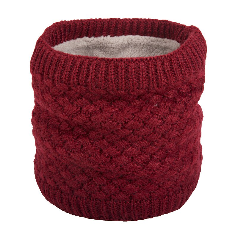 Bufanda de lana con degradado para hombre y mujer, Bandana Unisex de tejido sólido cálido, diadema de terciopelo, de invierno: CO Dark red