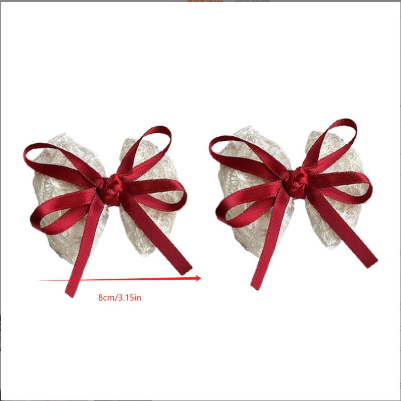 2 stk. sløjfe hårnåle stof sløjfe side pandehår klips bånd side hårnåle hårspænder hovedbeklædning piger par klips smykker tilbehør