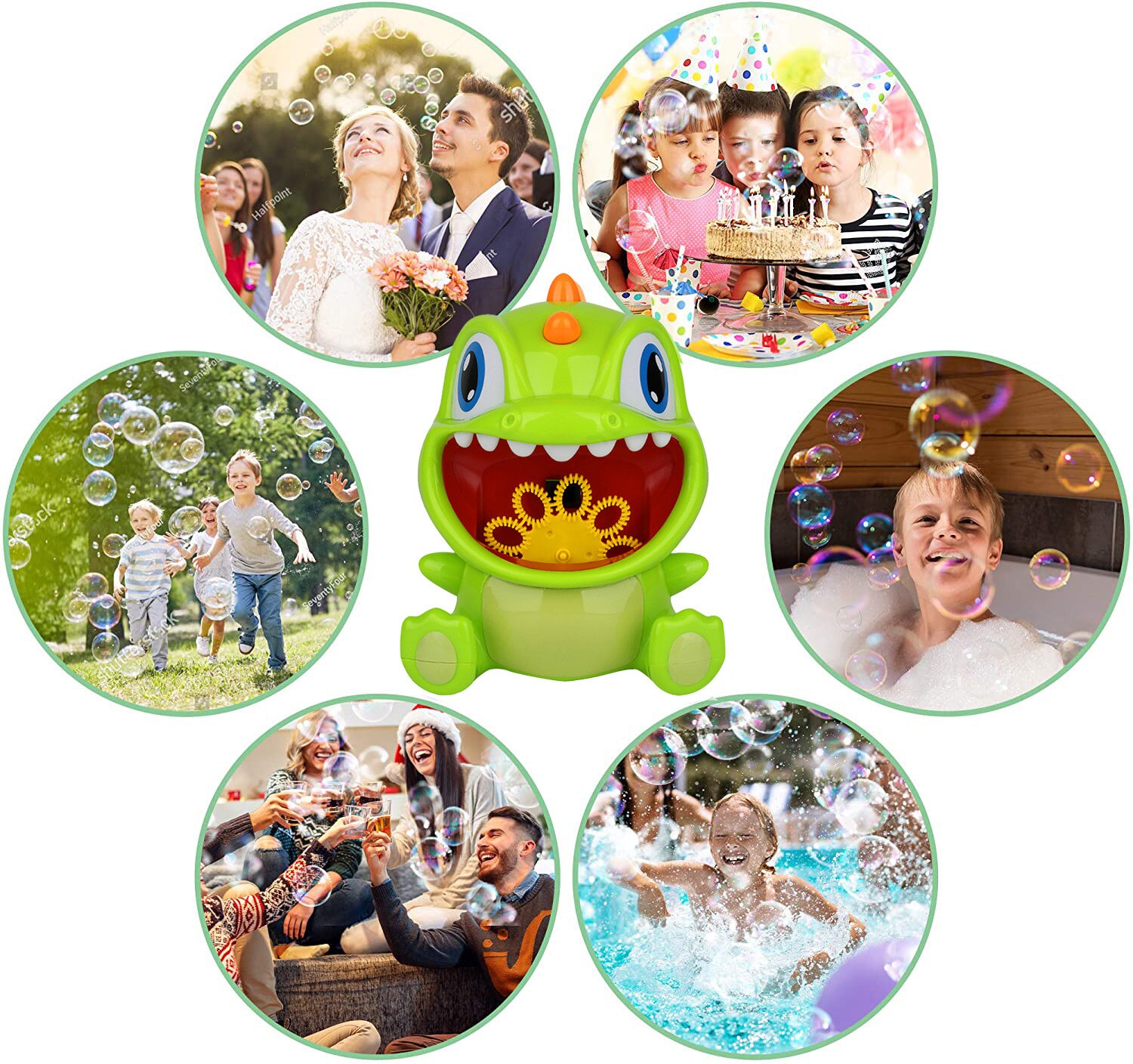 40 # Kinderen Dinosaurus Automatische Bubble Machine Gun Zeep Bubble Blower Met Oplossing Bubble Sets Outdoor Kind Speelgoed Voor Kinderen