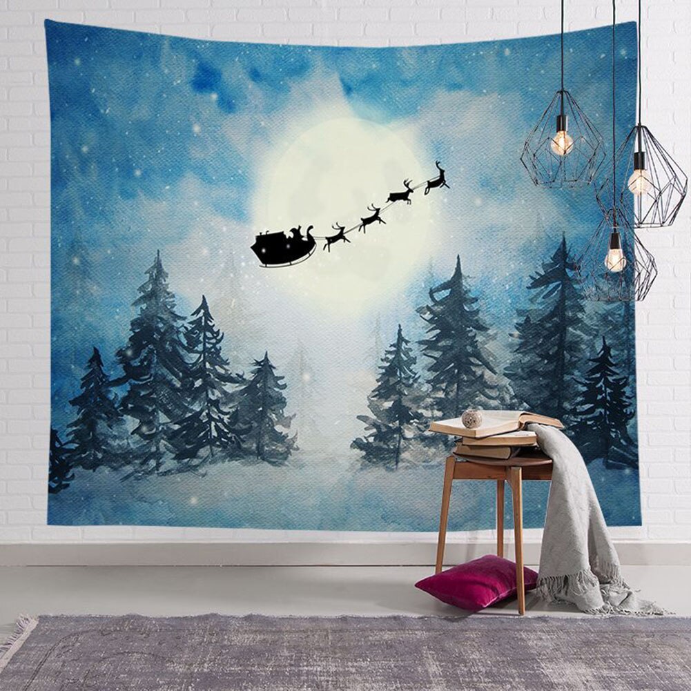 Kerst wandtapijt kerstboom print wandtapijt tapijt tafelkleed slaapkamerdecoratie achtergronddoek tapisserie