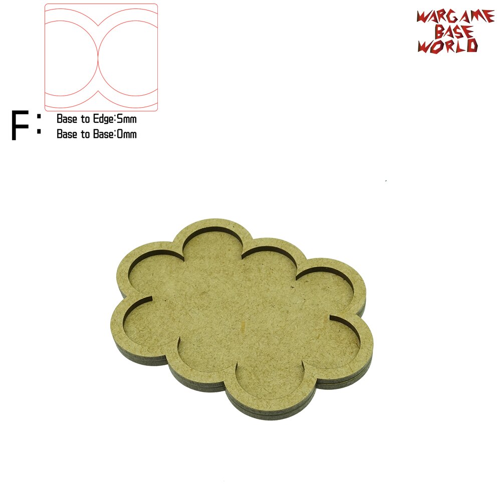 Wargame base world - bevægelsesbakke  - 10 baser 25mm runde - forstyrrelser form mdf