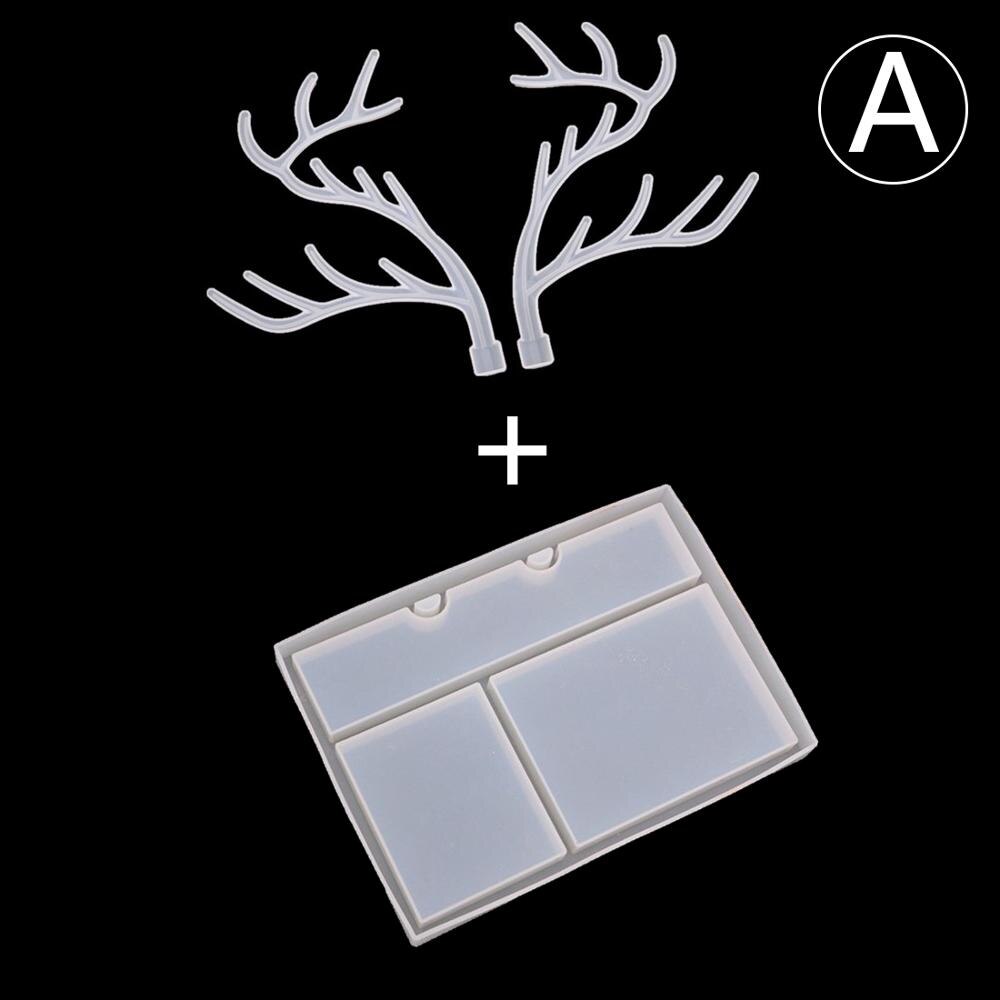 Silicone Mold Christmas Style Antler Tree Branch Jewelry Display Rack DIY Resin Crystal Epoxy Jewelry Tray Mould Tools: set A