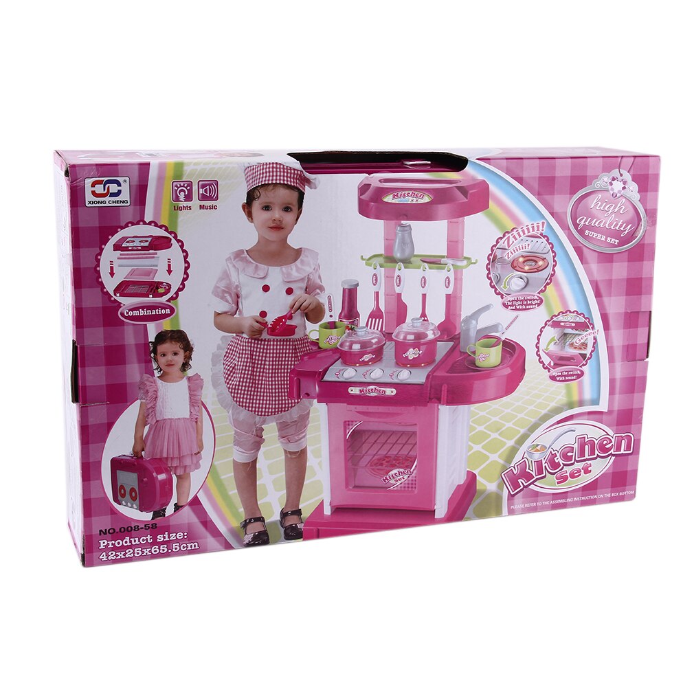 Multifunctionele Kinderen Spelen Speelgoed Meisje Baby Speelgoed Grote Keuken Koken Simulatie Tafel Model Gebruiksvoorwerpen Speelgoed