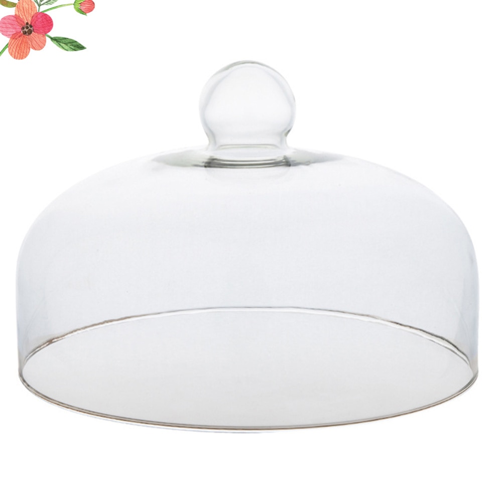 1pc genomskinliga dammsäker glasöverdrag tårtskydd hållbart foderskydd (diameter 13cm,  hög 11cm,  skumpack)