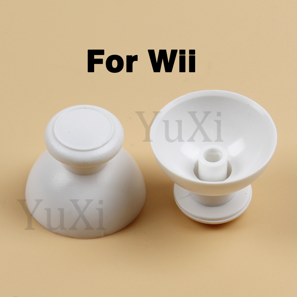 Capuchons de poignée de Joystick analogique 3D pour Wii U, 2 pièces, boutons pour nintendo WII WIIU, touches de manette de jeu, pièces de rechange: WHITE