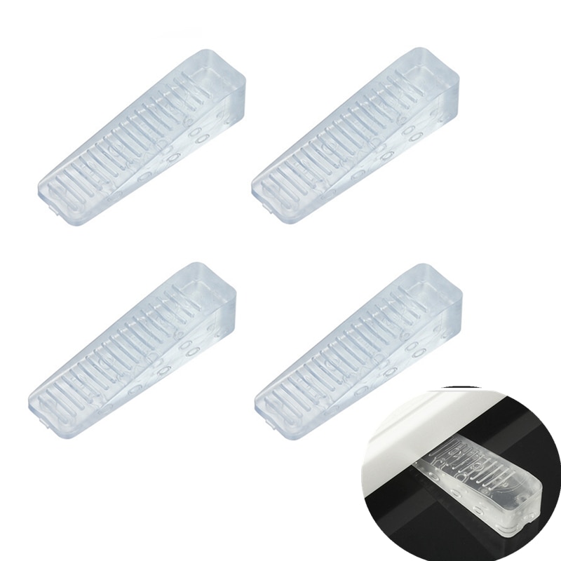 4 Stks/pak 64*18*14Mm Rubber Deur Stop Stoppers Blok Wig Deurstoppers Clear White Deurstopper Thuis kantoor Gebruik