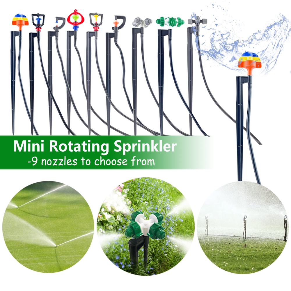 360 ° Refractie Sprinklers Tuin Vernevel Nozzles 1/4 ''Weerhaak Connector Micro Druppel Irrigatie Spray Voor Kas 4/7Mm Slang
