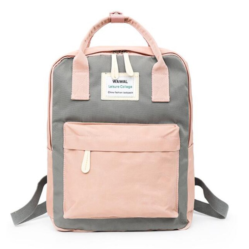 Multifunctionele Vrouwen Rugzak Mode Jeugd Koreaanse Stijl Schoudertas Laptop Schooltassen Voor Tiener Meisjes Jongens Travel 5 Kleur: Gray pink