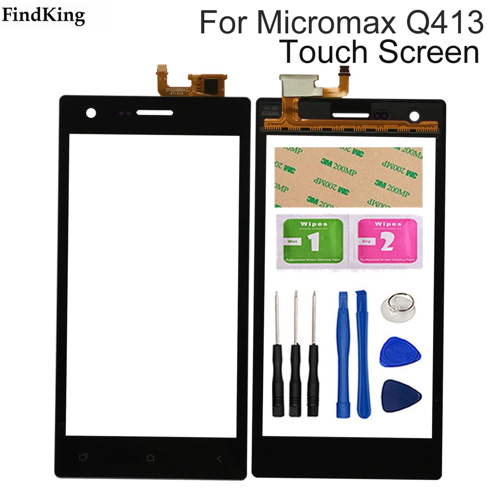 5inch Mobile Touch Panel Touchscreen For Micromax Q413 Touch Screen Digitizer Front Glass Digitizer Sensor Tools