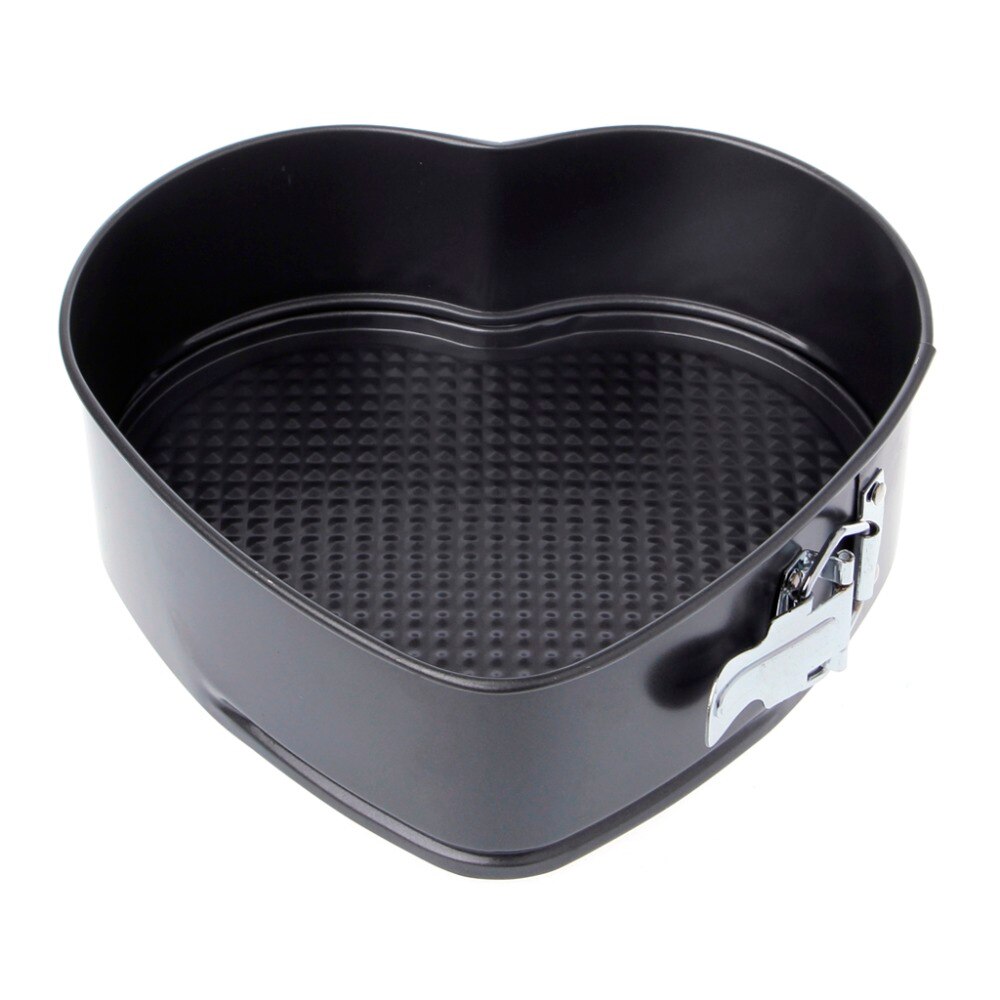 3 stk rustfritt stål hjerte / rund / firkantet springform kakebakeform ikke-pinne bakeware form matlagingsverktøy bunn spenner