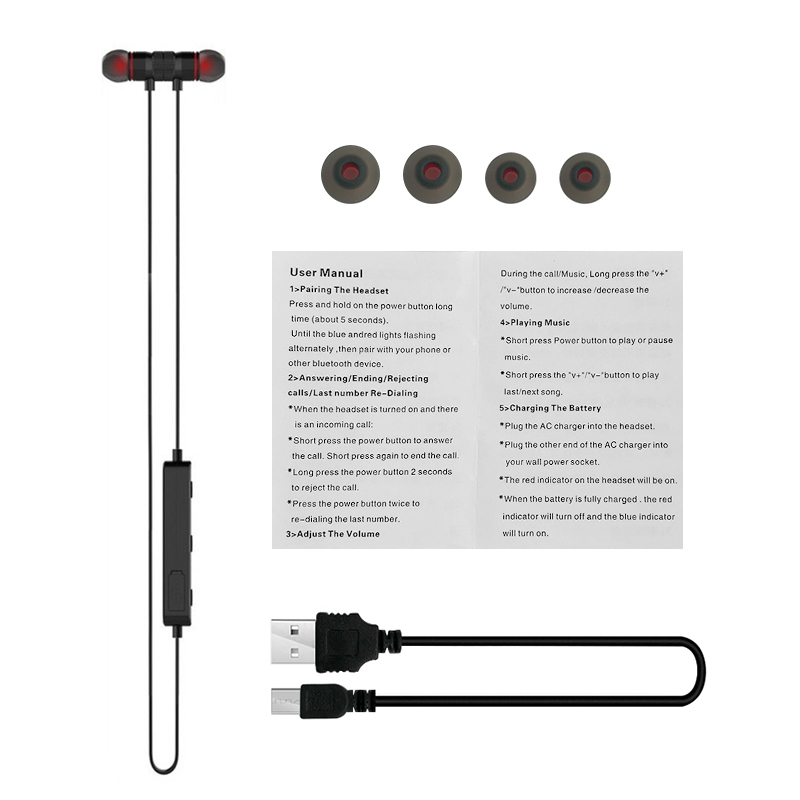 Magnetic Wireless Earphones Bluetooth Earbuds Handsfree Headphones Noise Cancelling Sweat Proof Stereo Headset With Mic
