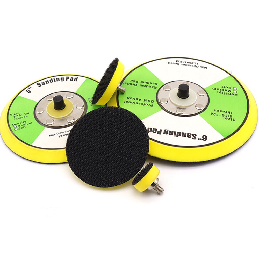 1'' - 6'' Sanding Disc Backing Pads Hook and Loop M6 5/16 Thread for Air Sander