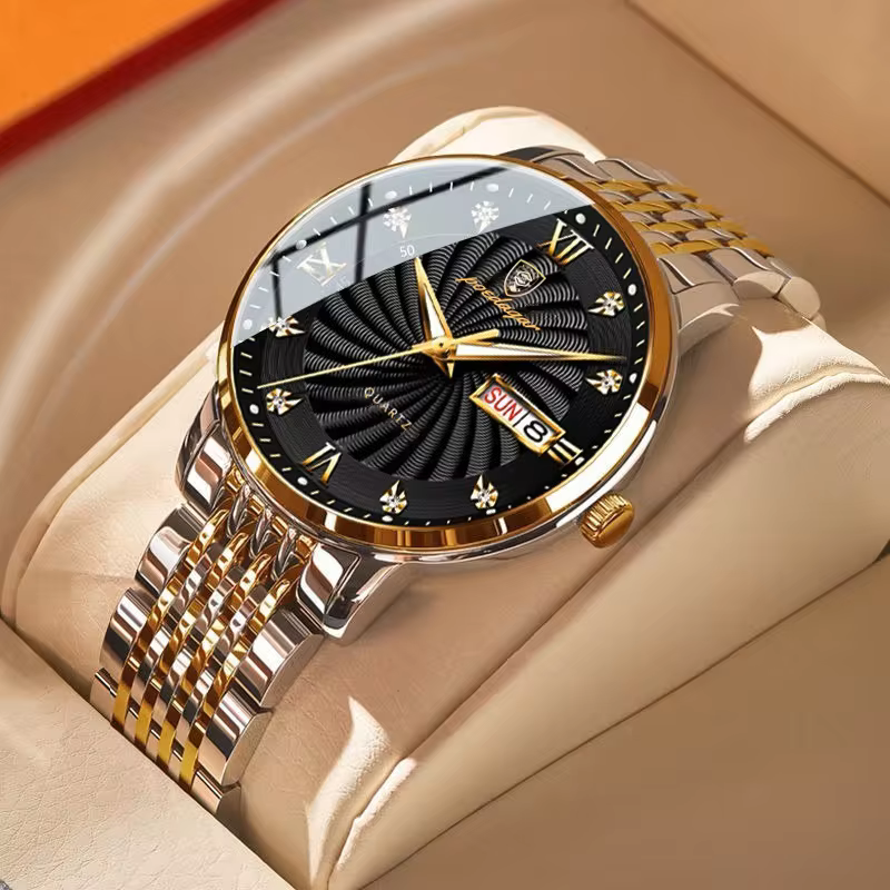 POEDAGAR Luxe Man Horloge Waterdicht Lichtgevende Datum Week heren Quartz Horloge Roestvrij Staal Mode Sport Heren Horloges