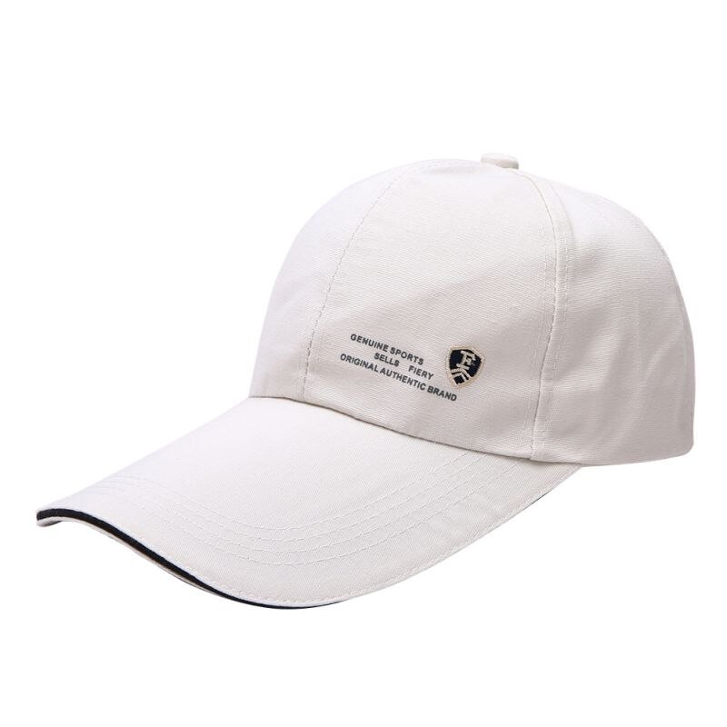 Unisex Sports Women Men Hats Lengthened Brimmed Golf Cap Outdoor Adjustable Hip-Hop Dance Hat: Beige