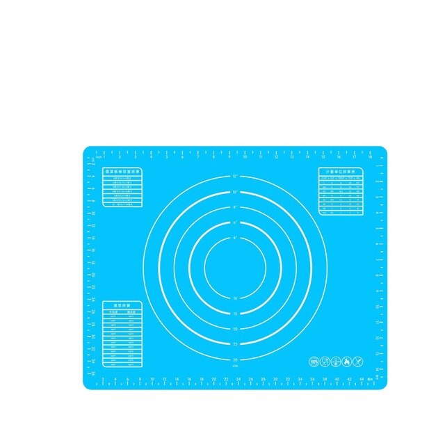 nie-Stick mata silikonowa walcowanie ciasto stolnica z podziałką walcowanie ciasto ciasto robić pizzy naczynie robić pieczenia ciast wklej mąka obrus na stół narzędzia kuchenne: niebieski / 50x40cm