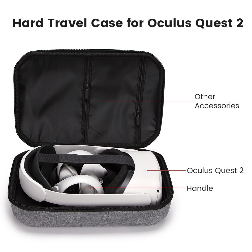 Protable Bag For Oculus Quest 2 VR Headset Travel Carrying Case EVA PU Storage Bag For Oculus Quest 2 Bag VR Accessories