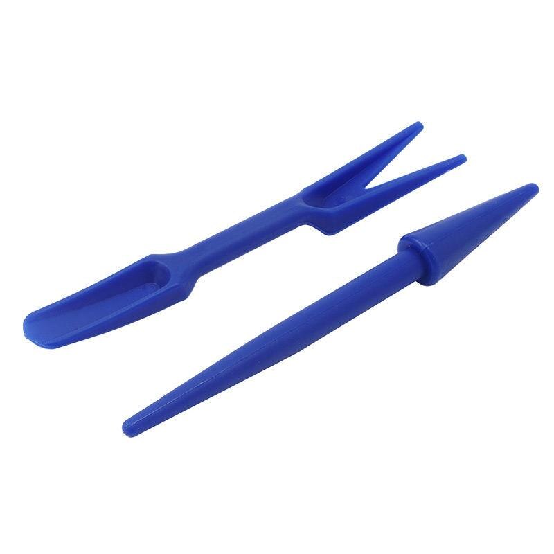 2 pçs plástico jardim sementes widger mudas dibber transplante ferramentas de plantio (cor aleatória)