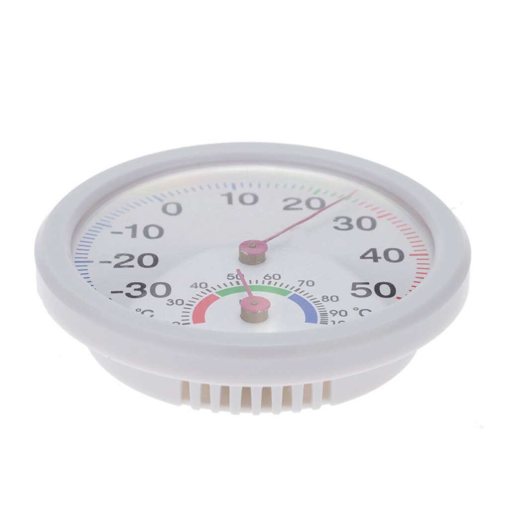 Indoor Outdoor Thermometer Temperature Meter Hygrometer Humidity Clock-shaped Home Home