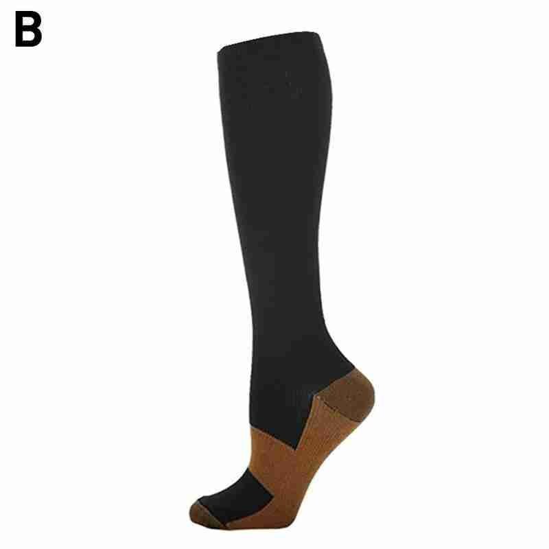Chaussettes à Compression pour soulager les varices, bas de Compression pour les genoux, unisexe, couleur, cuisses hautes, chaussettes longues en Nylon,: B / S