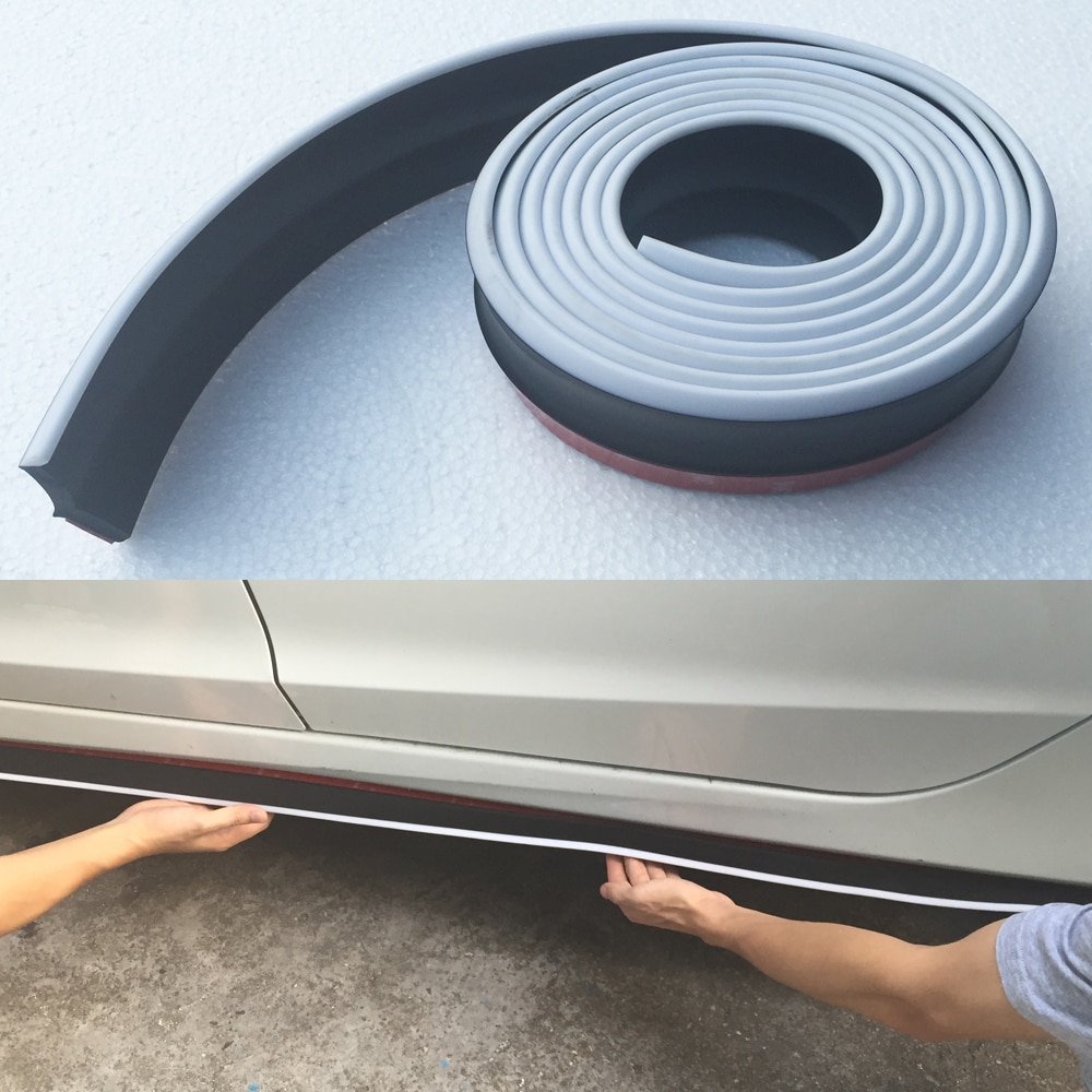 Rubber Red Blue White hybrid bumper Strip Car 2.5m length Exterior Front Bumper Lip Kit / Car bumper Strip Universal