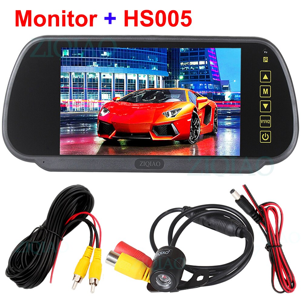 ZIQIAO 7 pouces TFT LCD kit de voiture miroir surveille moniteur de vue arrière de voiture: P07-HS005