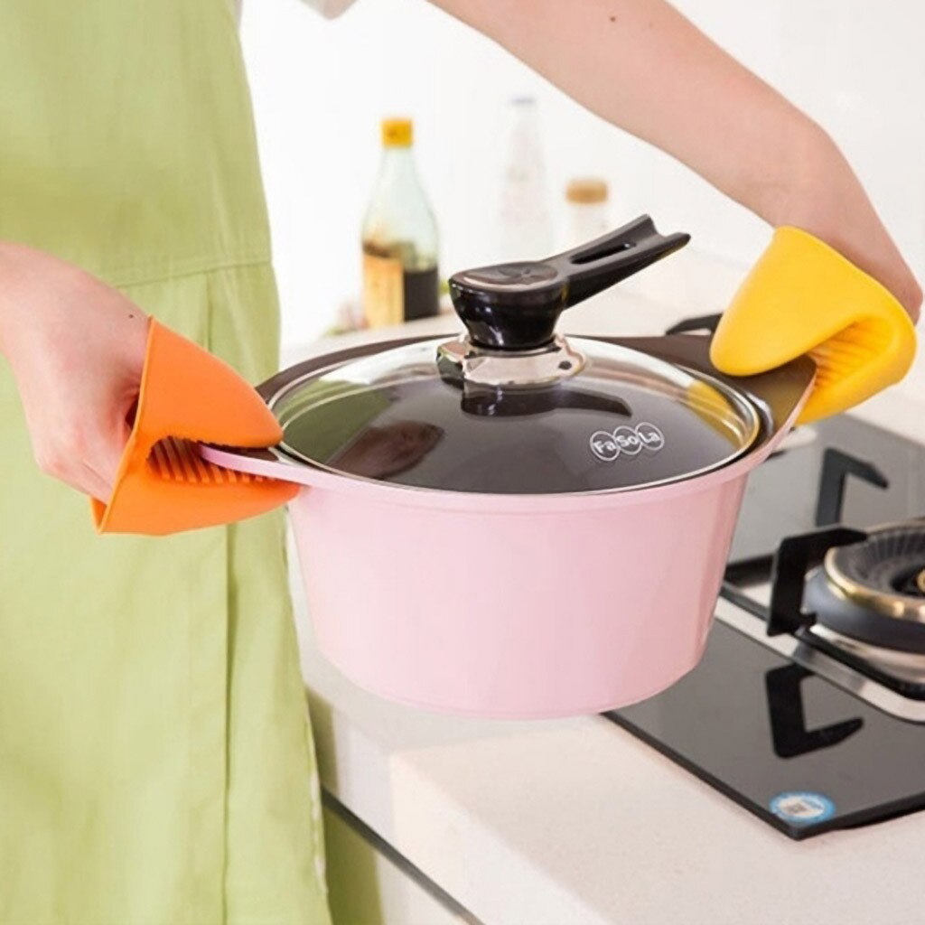 Insulation Clips Kitchen Silicone Heat Resistant Gloves Non Stick Anti-slip Pot Holder Clip Cooking Baking Microwave Oven Mitts