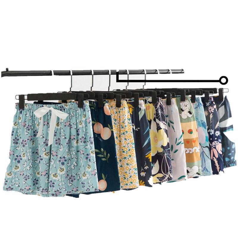 Zomer Print Dunne Katoen Zijde Pyjamabroek Grote Grootte Kan Dragen Shorts Lounge Broek Vrouwen: Default Title