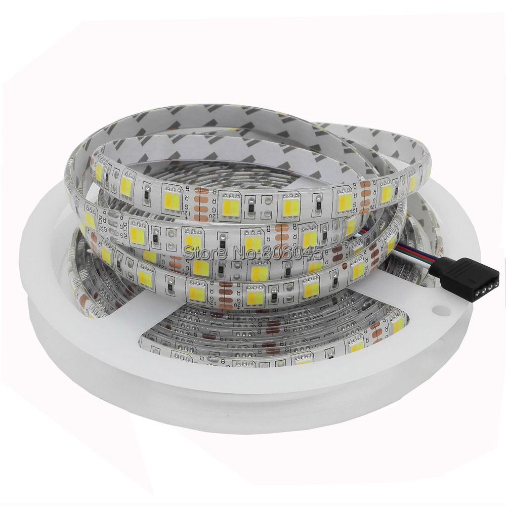 5m DC 12V 24V Dual White 5050 / 5025 LED Strip Flexible Tape, CW/WW Dual Color in 1 Chip Color Temperature Adjustable CCT Strip