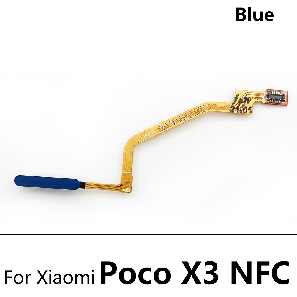 Originale per Xiaomi Poco X3 NFC X3 pro GT Mi 11T pro pulsante casa impronta digitale tocco ID sensore flettere cavo nastro parti di ricambio: Poco X3 NFC blu