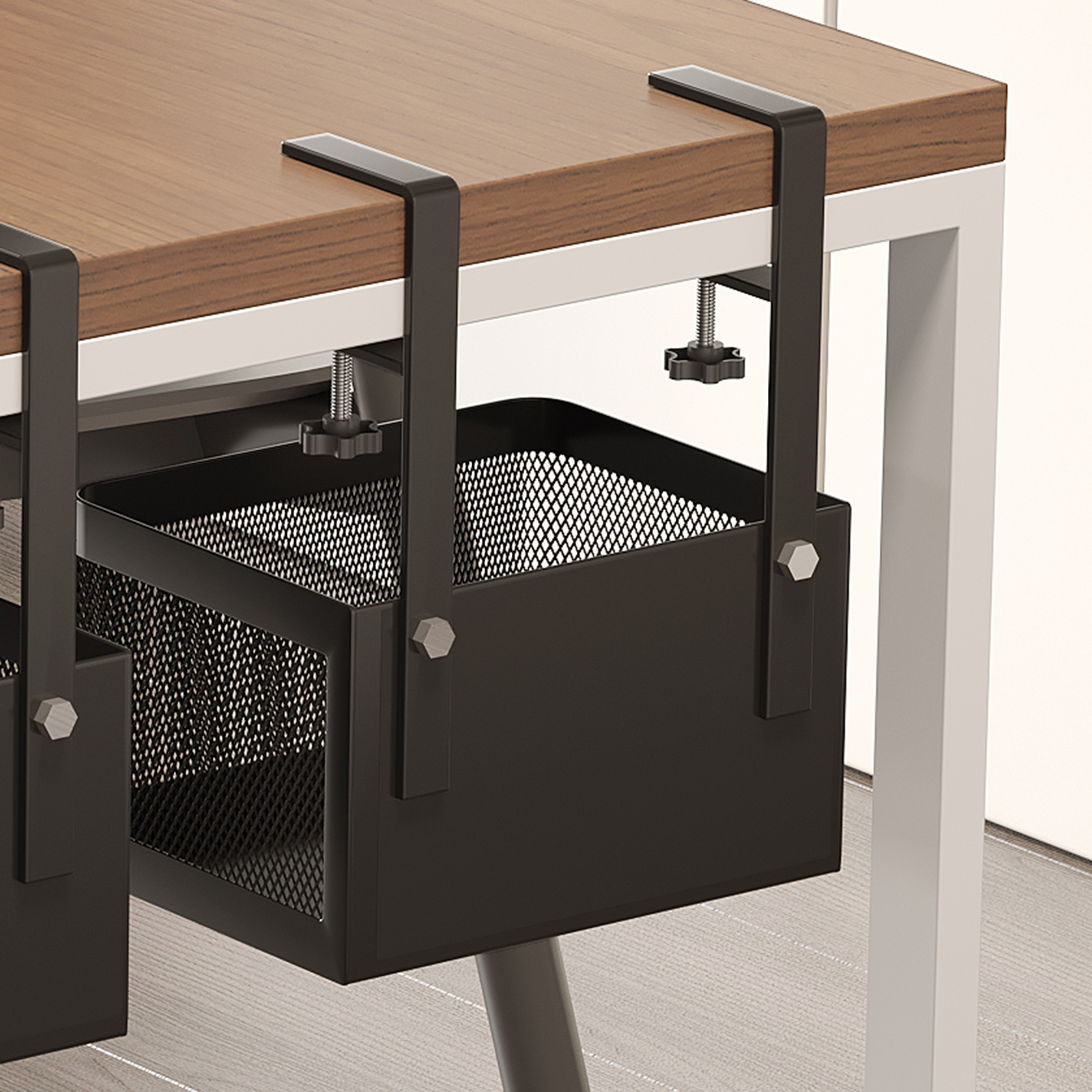 Estante de almacenamiento debajo del escritorio, artefacto de almacenamiento de papelería, mesa de deportes electrónicos, organización de escritorio, cesta colgante debajo del escritorio, caja de cesta, cajón de estación de trabajo