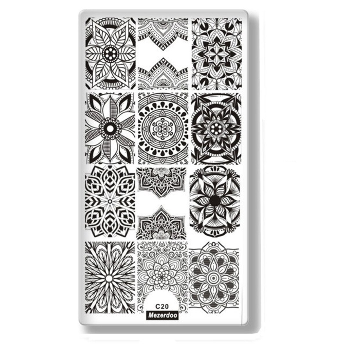 Buddha Pharaoh Mandala Manicure Nail Art Polish Stamping 4pc/set Template Nails Image Plates with Templates Leather Plate Holder