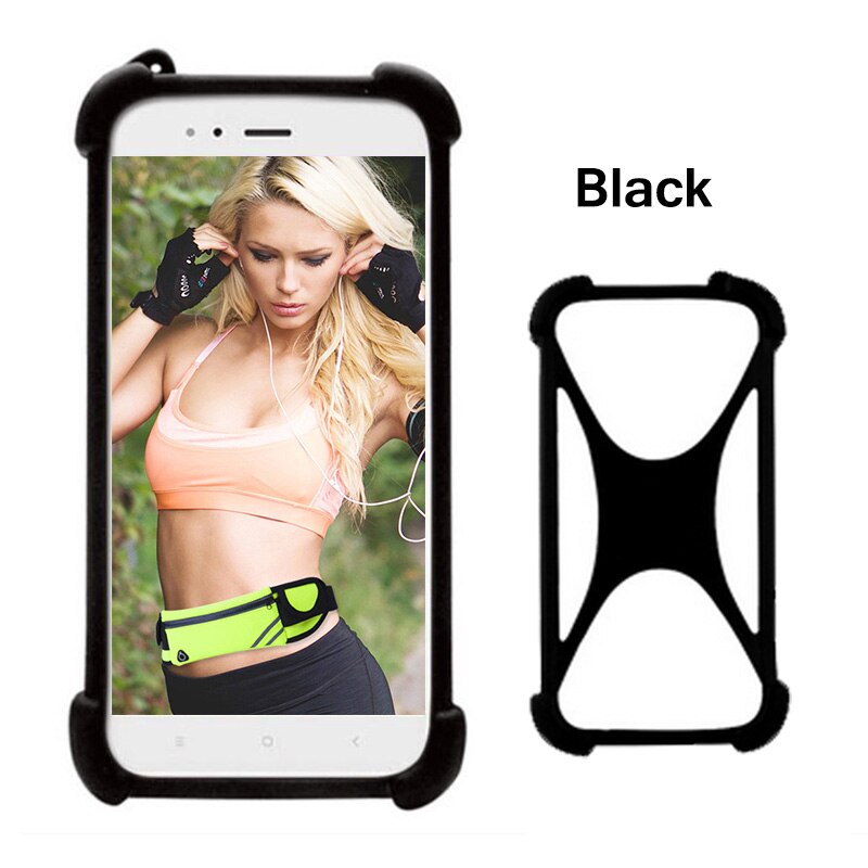 Universal phone case For 4 Strike View Selfie Max Case Silicone Bumper Cell Phone Elastic Stretch Cover Soft Skin Cases: Black