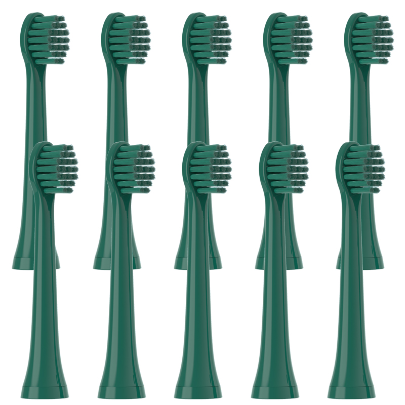 Vacuum Replacement for BAIR Kids K7 Toothbrush Heads Electric Whiteing DuPont Soft Brush Heads Cleaning Substitute Nozzle 10PCS: Green