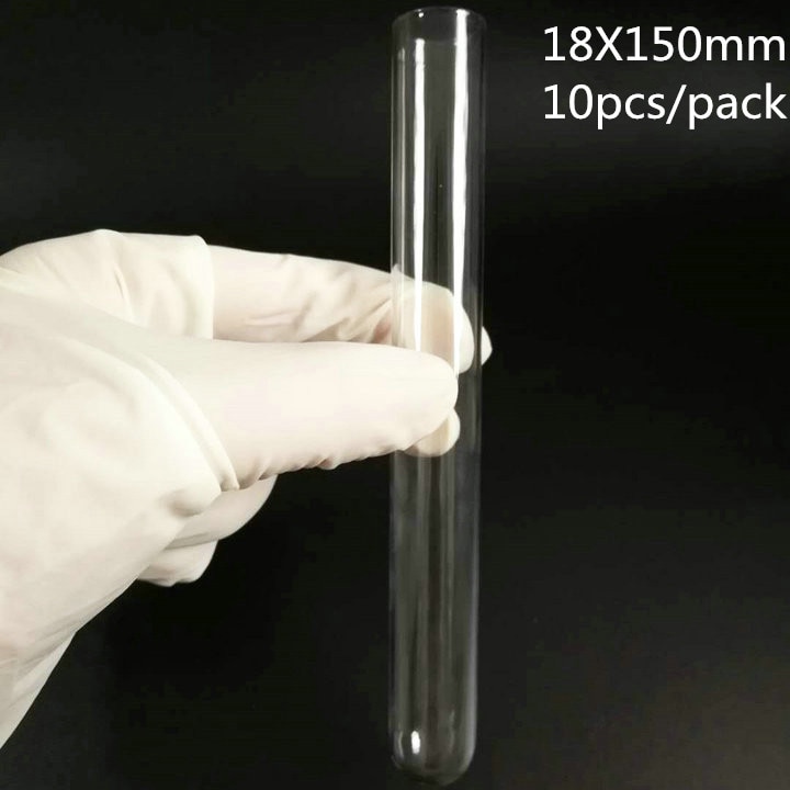 10 stks/partij 18x150mm Transparant Glas Ronde Bodem Test Buizen voor Soorten Laboratorium