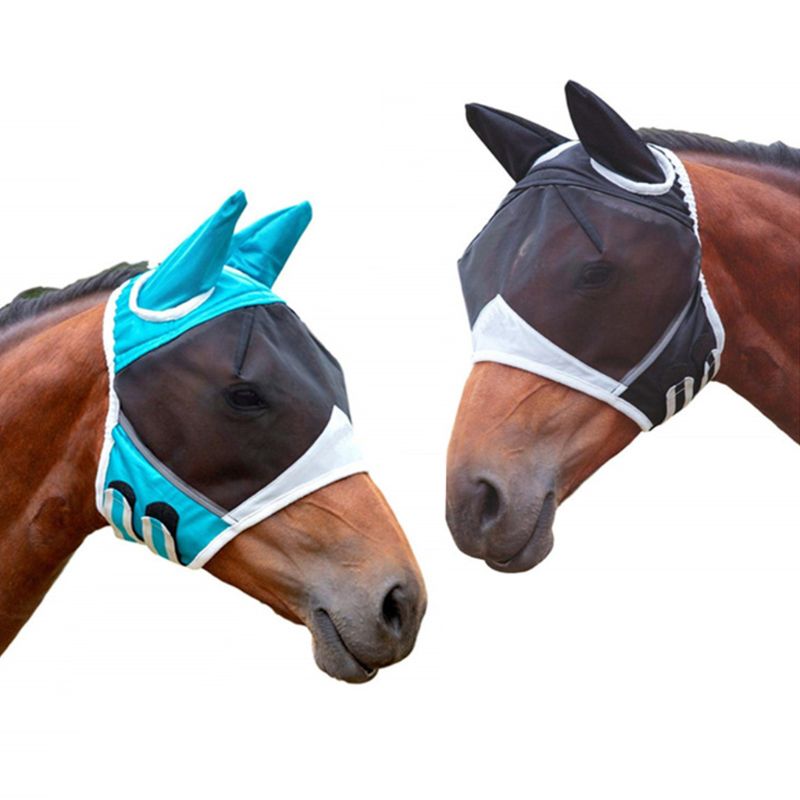 Mesh Ademende Bescherming Paard Gezichtsmasker Comfort Anti-Muggen Met Covers W0YC