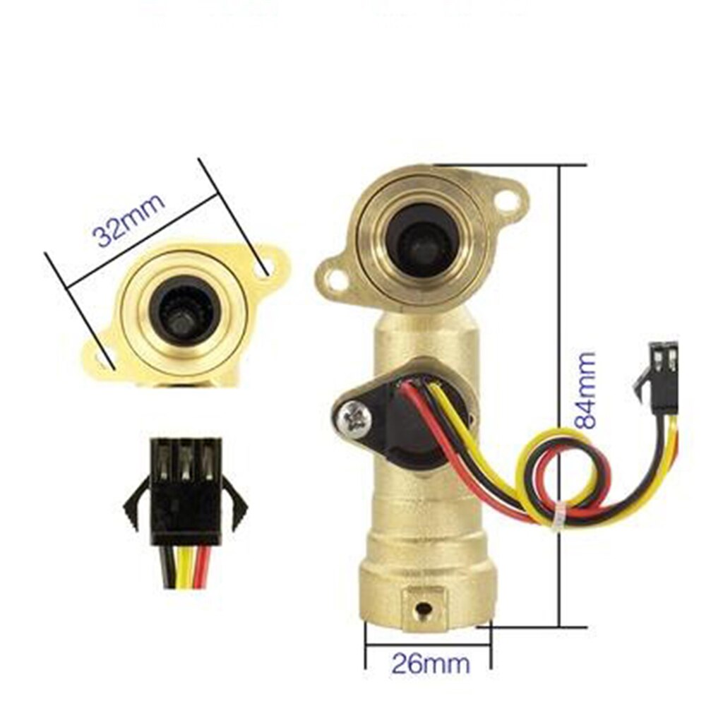 Original Copper Water Flow Sensor with Inlet Water Hall Sensor Switch For Macro Gas Water Heater Replacement: Sensor No Probe Hole