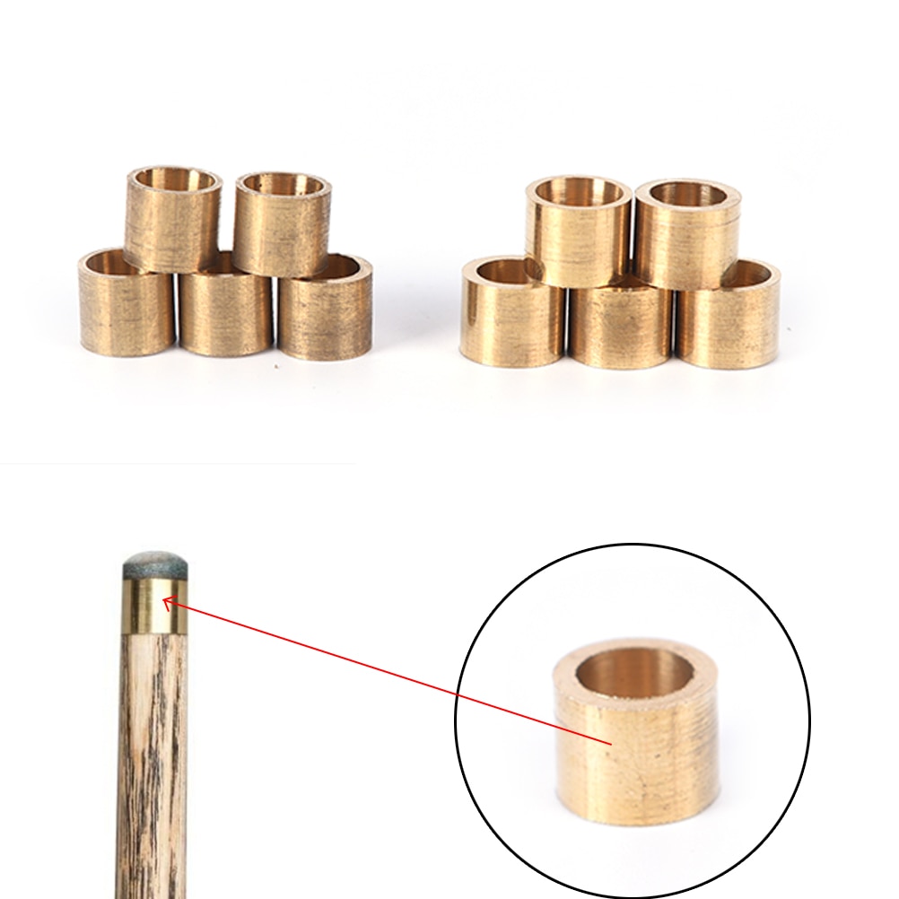 5 stuks 9/10mm biljart snooker koperen ferrule messing snooker poolkeu ferrules keu reparatie gereedschap accessoires