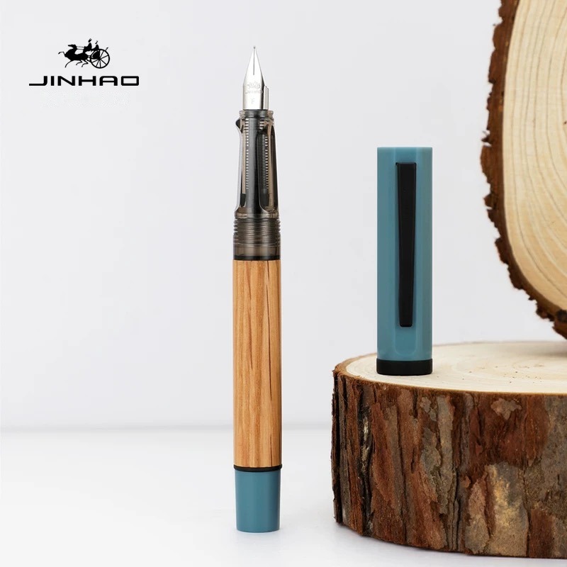 JINHAO 58 Wood Fountain Pen Colors Student F EF Nib Ink Pen Calligraphy Pen Stationery School Office Supplies