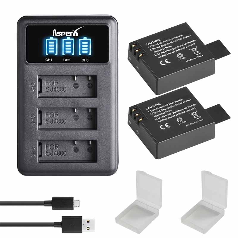 1350 mah  sj4000 akkua + laturi sjcam  sj5000 wifi  sj7000 sj8000 sj4000 wifi  sj6000 eken  h9r m10 4k h3 h8 h9 pg900: 2 paristoa